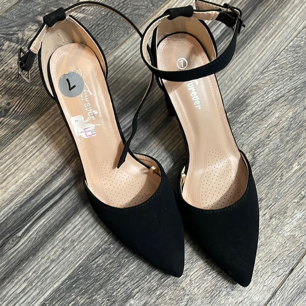 Cute block heels pointed 7